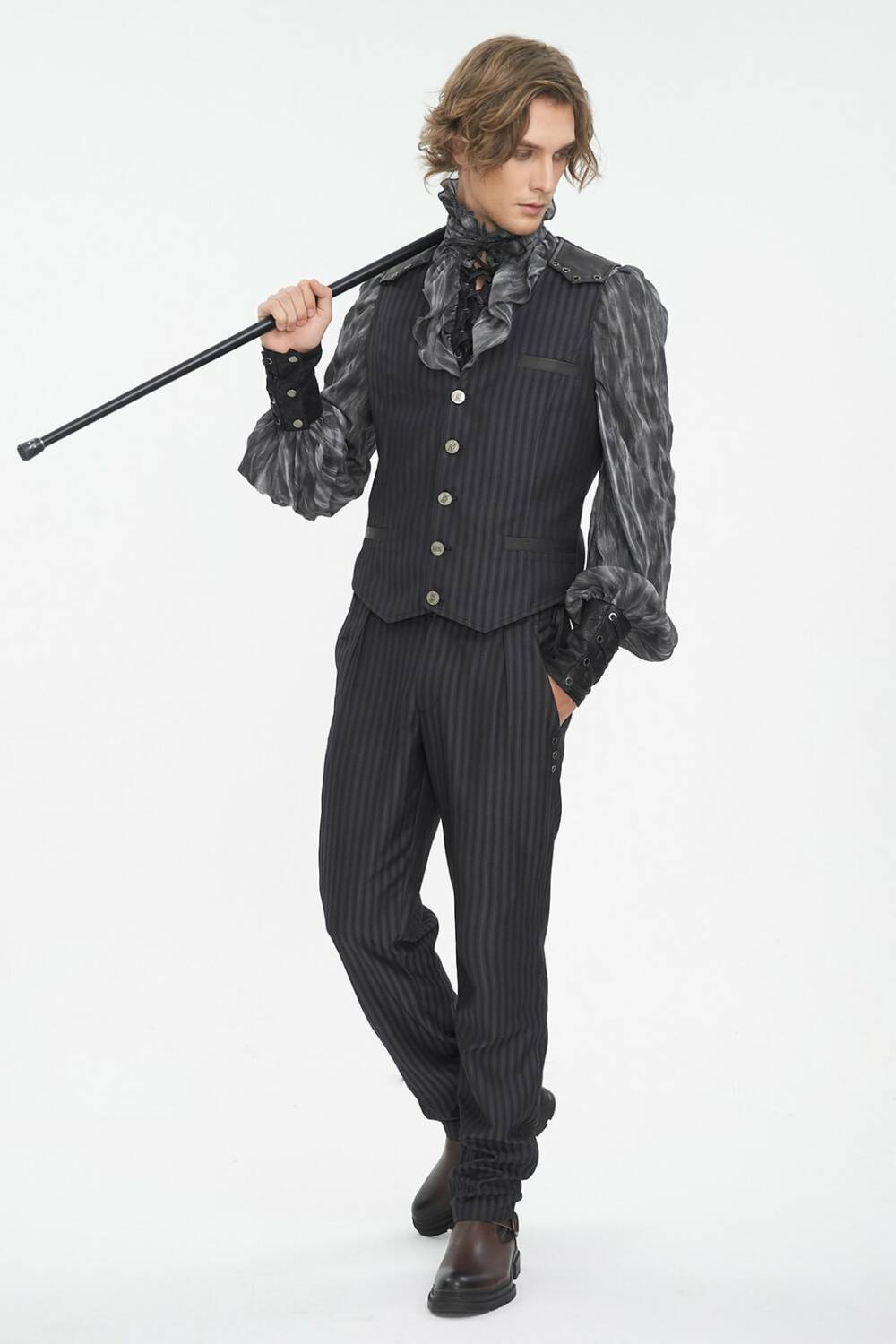 Punk Rave Vest Viserion Black Striped - Image 4