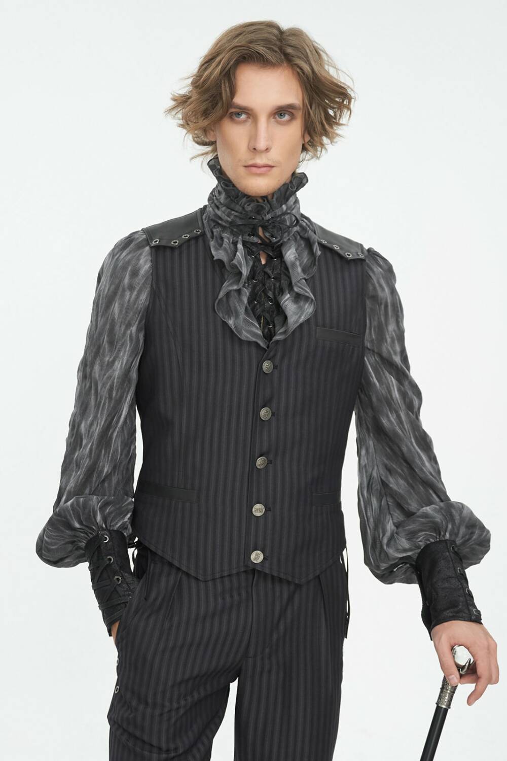 Punk Rave Vest Viserion Black Striped - Image 5