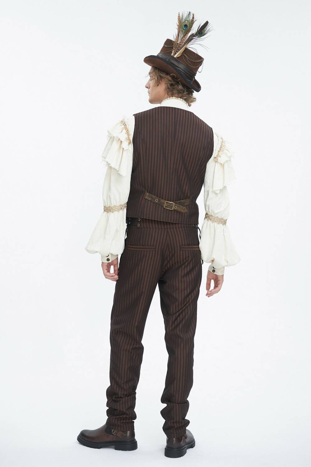 Punk Rave Vest Viserion Brown Striped - Image 2