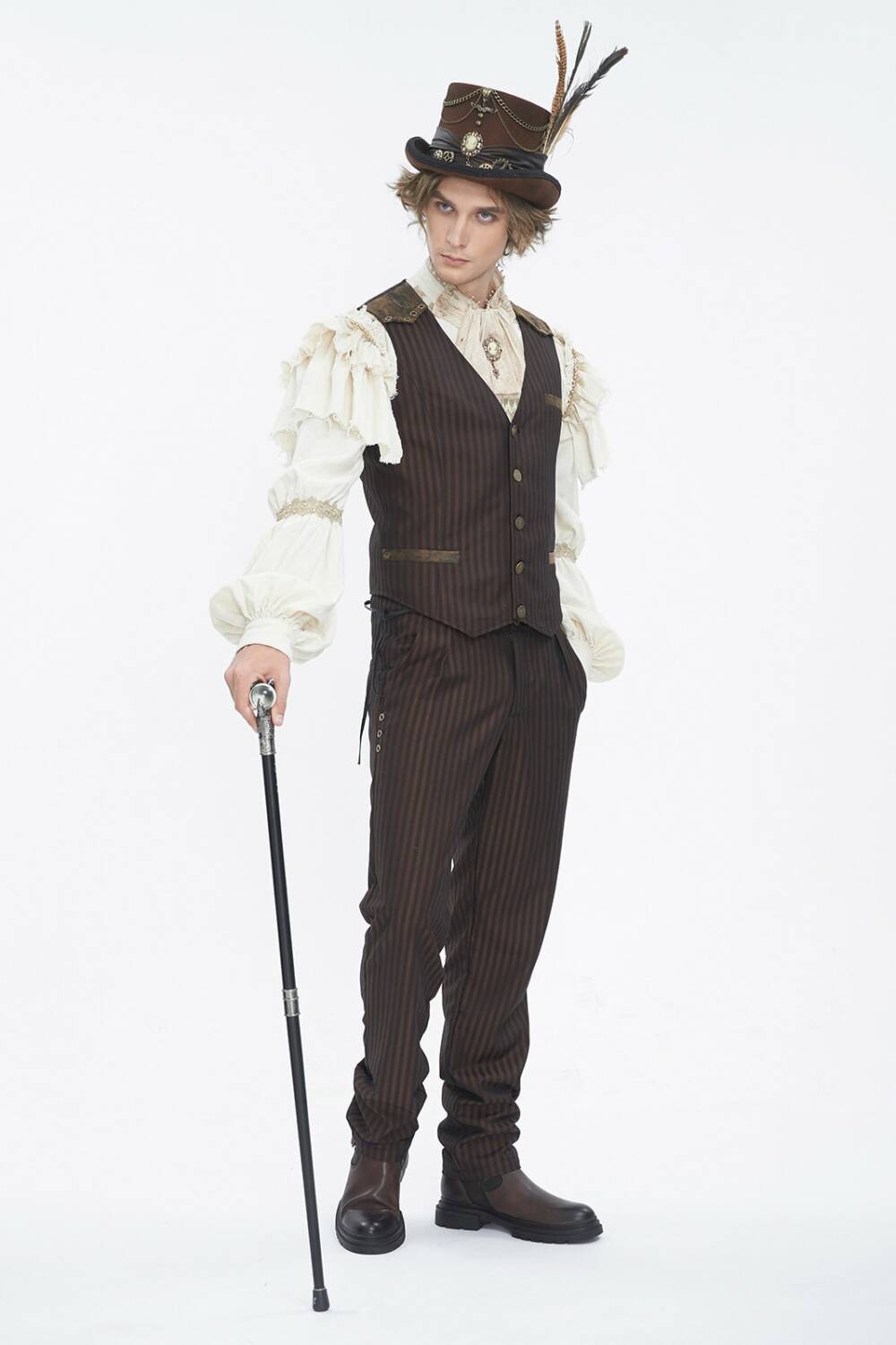 Punk Rave Vest Viserion Brown Striped - Image 5