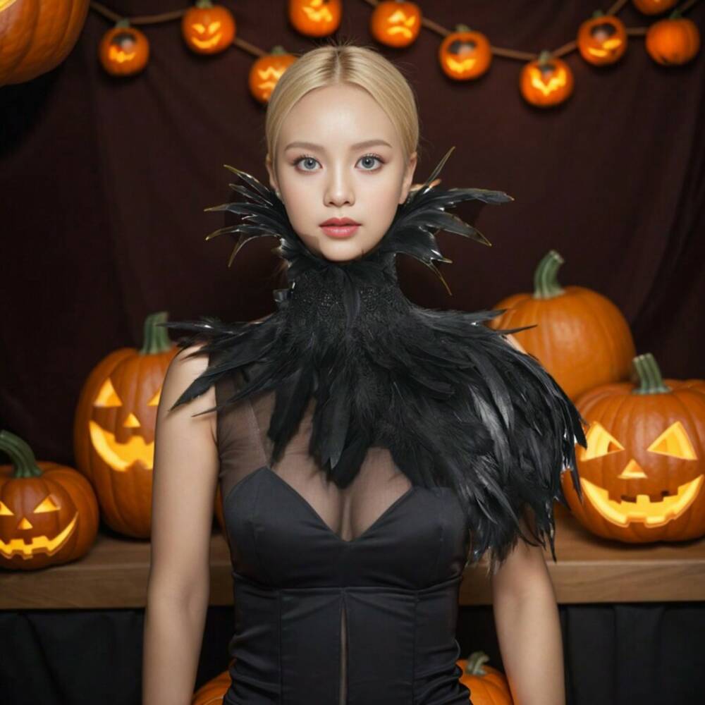 Mad Moonshine feather collar Black Swan