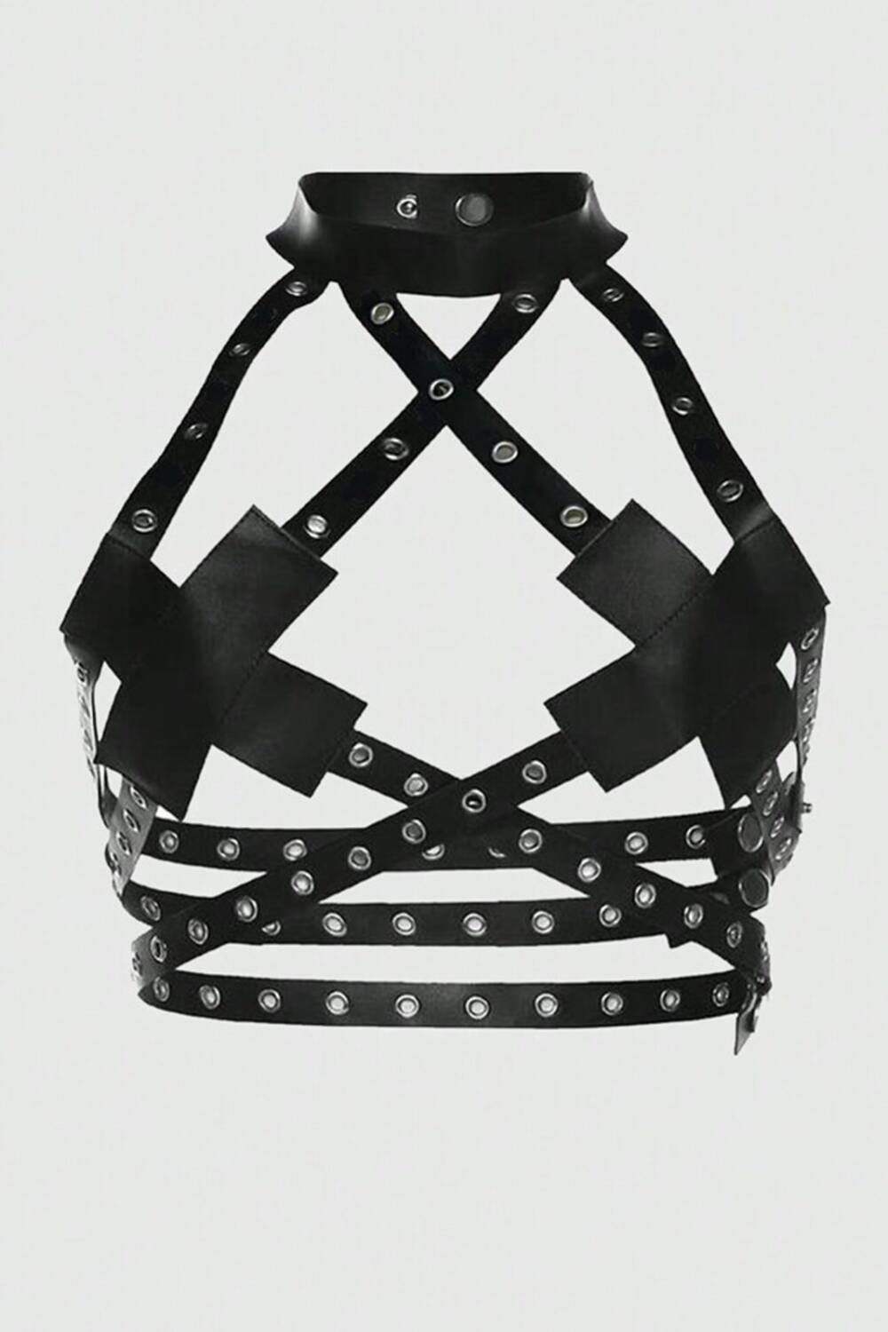 Romwe Harness Double Cross - Image 4