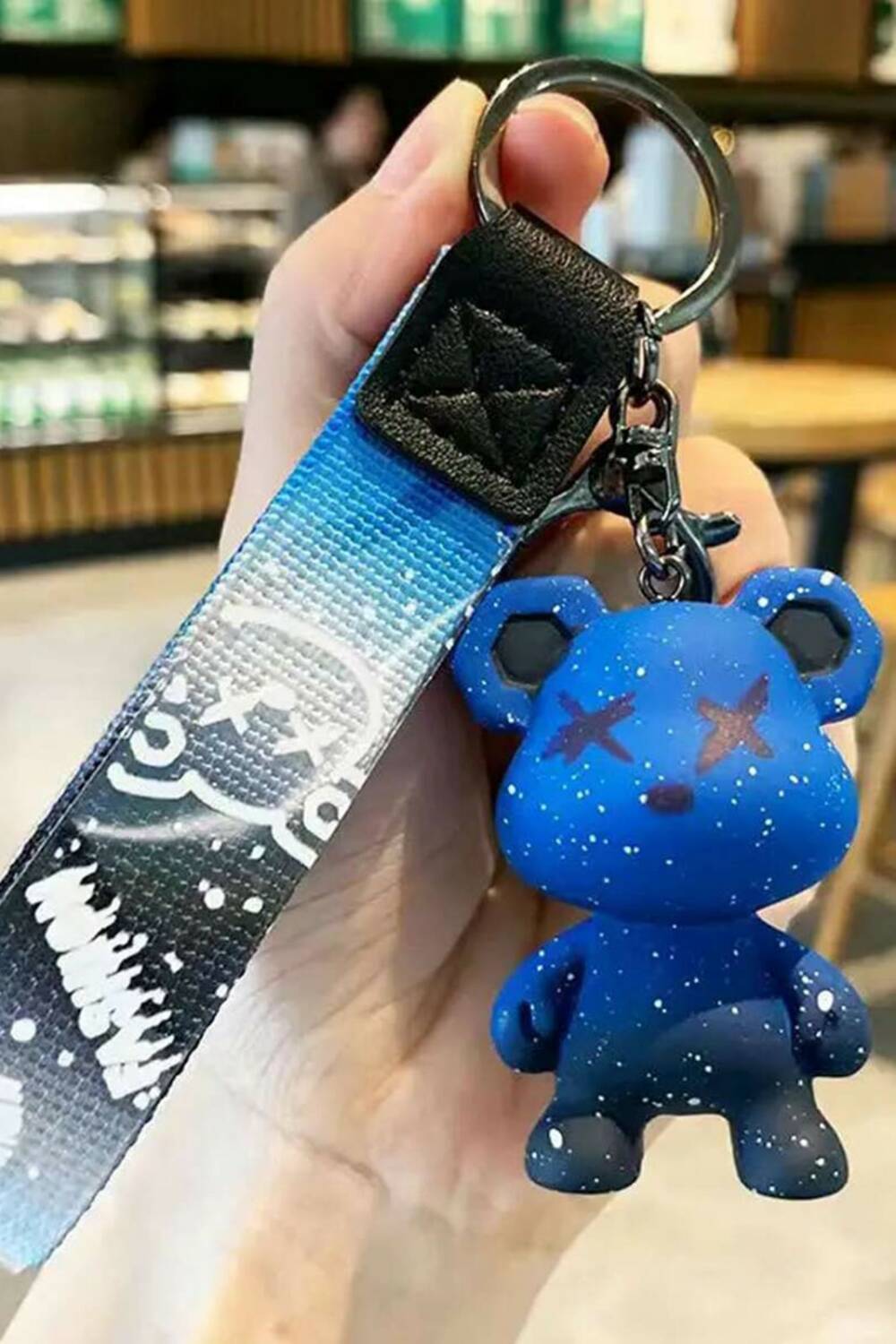 Mad Moonshine key ring Dead Bear Blue