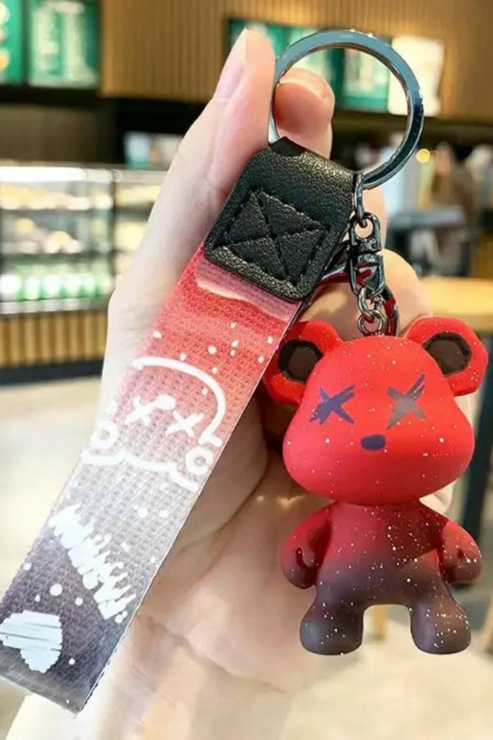 Mad Moonshine key ring Dead Bear Red