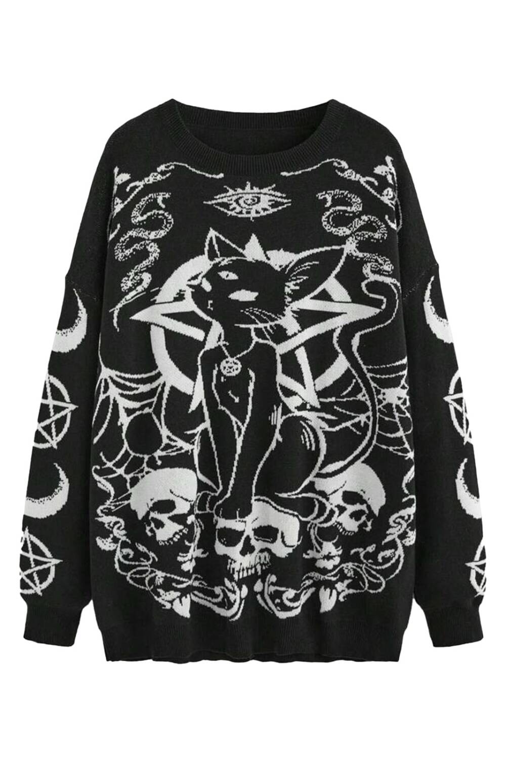 Romwe sweater Satanic Cat