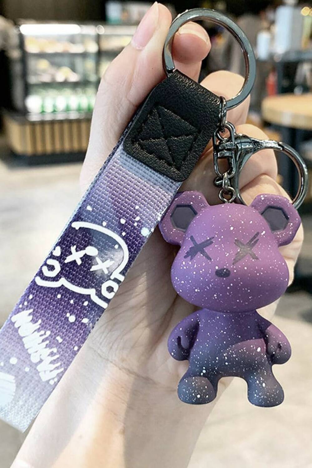 Mad Moonshine key ring Dead Bear Purple