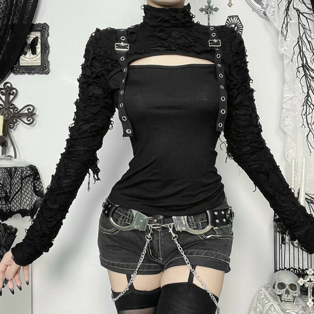 Moonattic Top Distressed Spellbound Patchwork