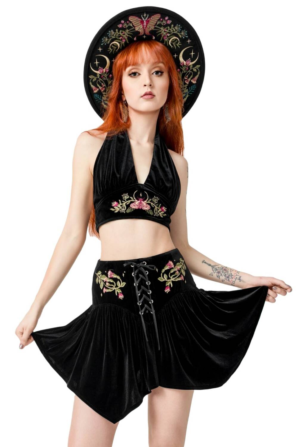 Restyle mini skirt Dark Botany