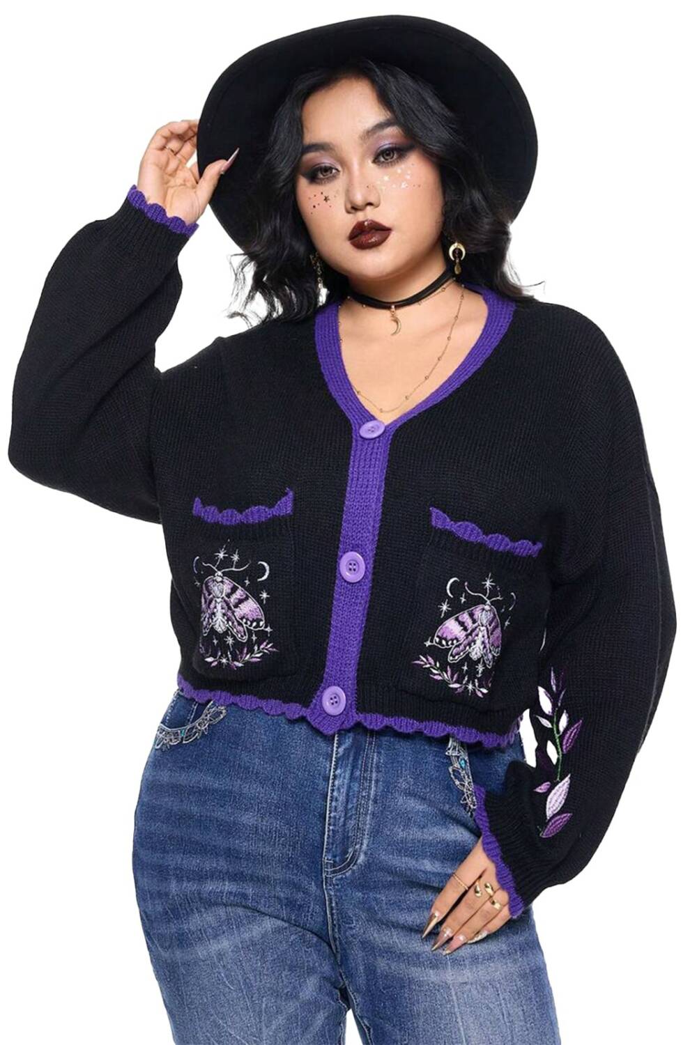 Romwe cardigan Purple Moth