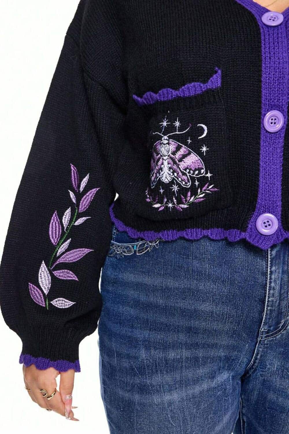 Romwe cardigan Purple Moth - Image 2
