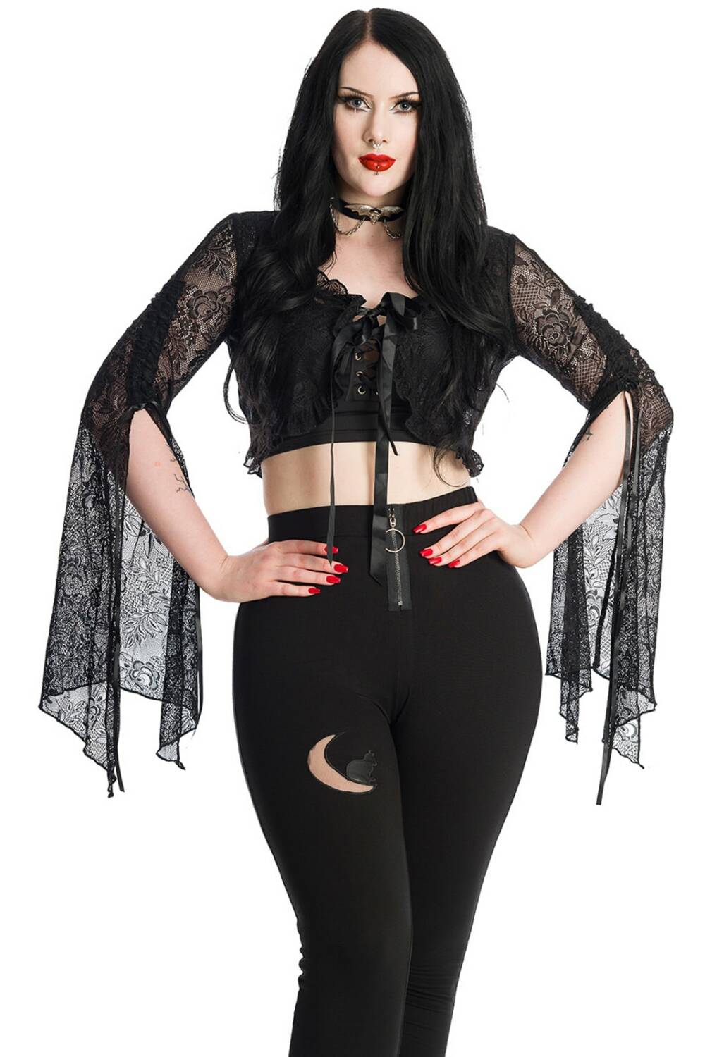 Banned lace bolero Black Morticia