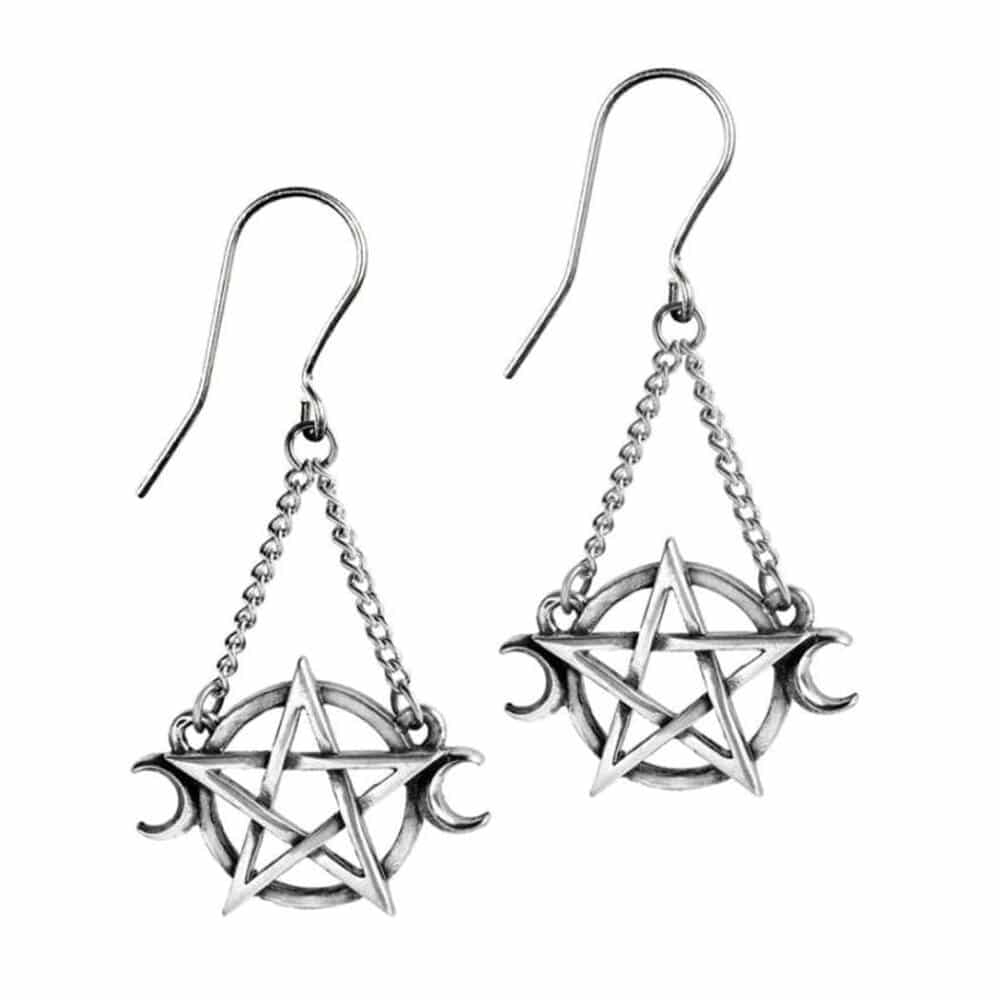 Alchemy earrings Wicca Goddess