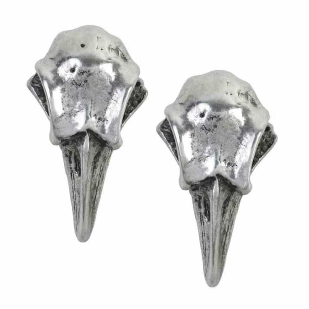 Alchemy ear studs Raven skull