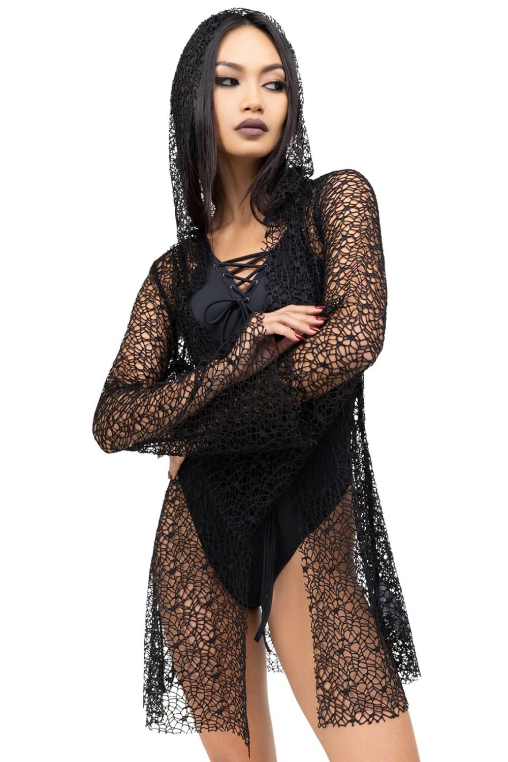 Killstar hooded jacket Cobweb Cove