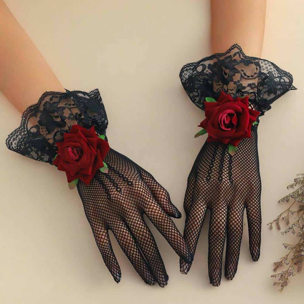 Mad Moonshine Gloves Red Rose