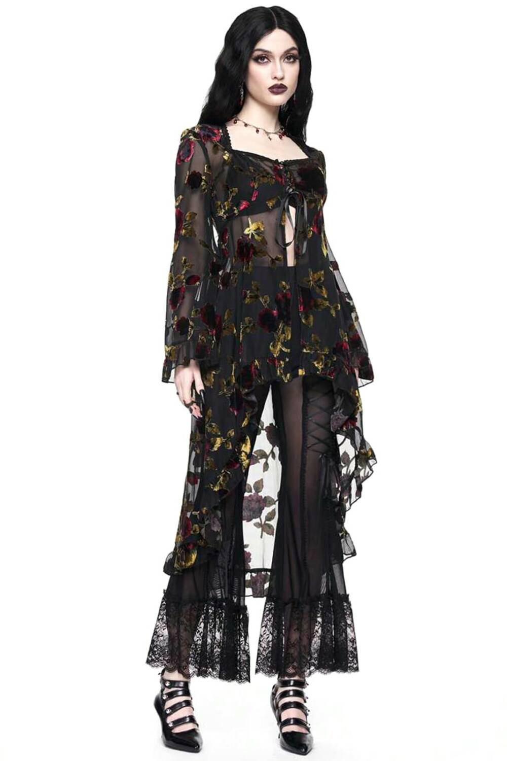 Romwe mesh jacket Red Roses