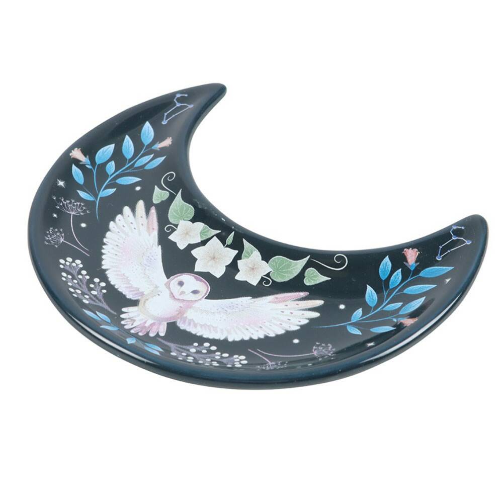 Spirit of Equinox Crescent Moon Owl jewelry bowl - Image 2