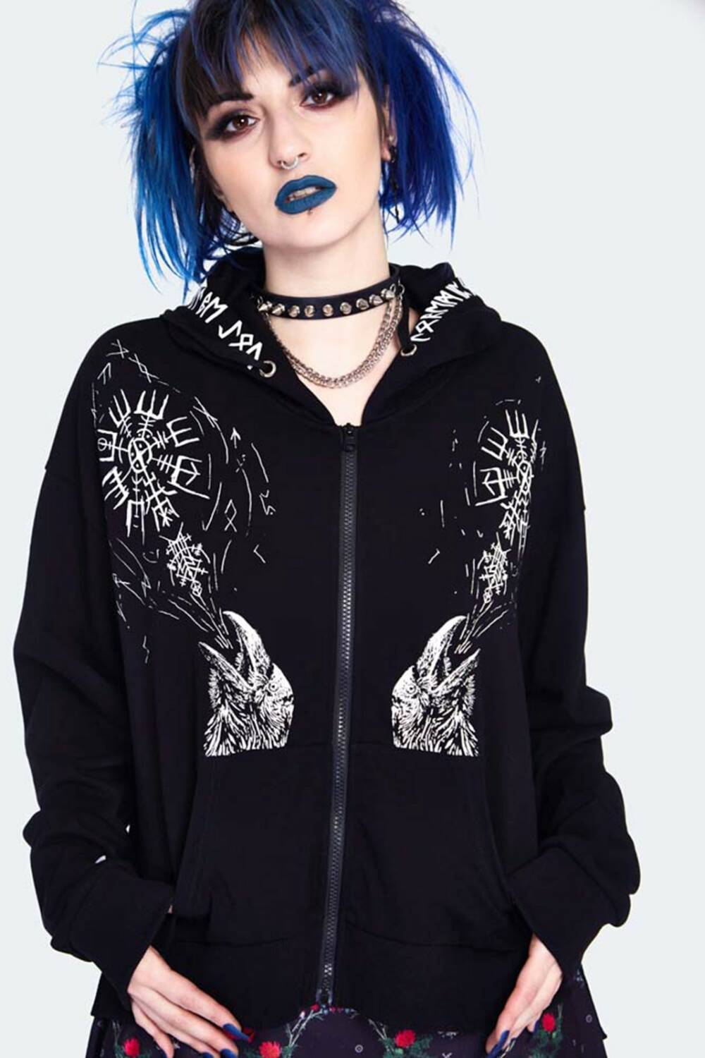 Jawbreaker Zip-Hoody Runes Raven - Image 2