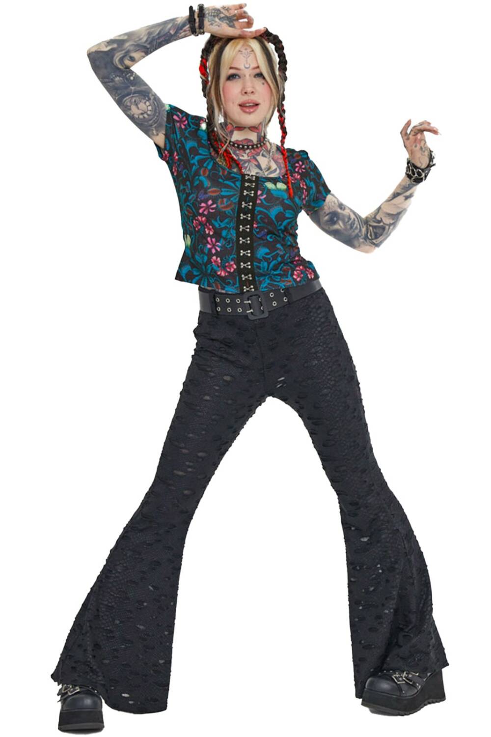 Jawbreaker flare pant Venom Distressed