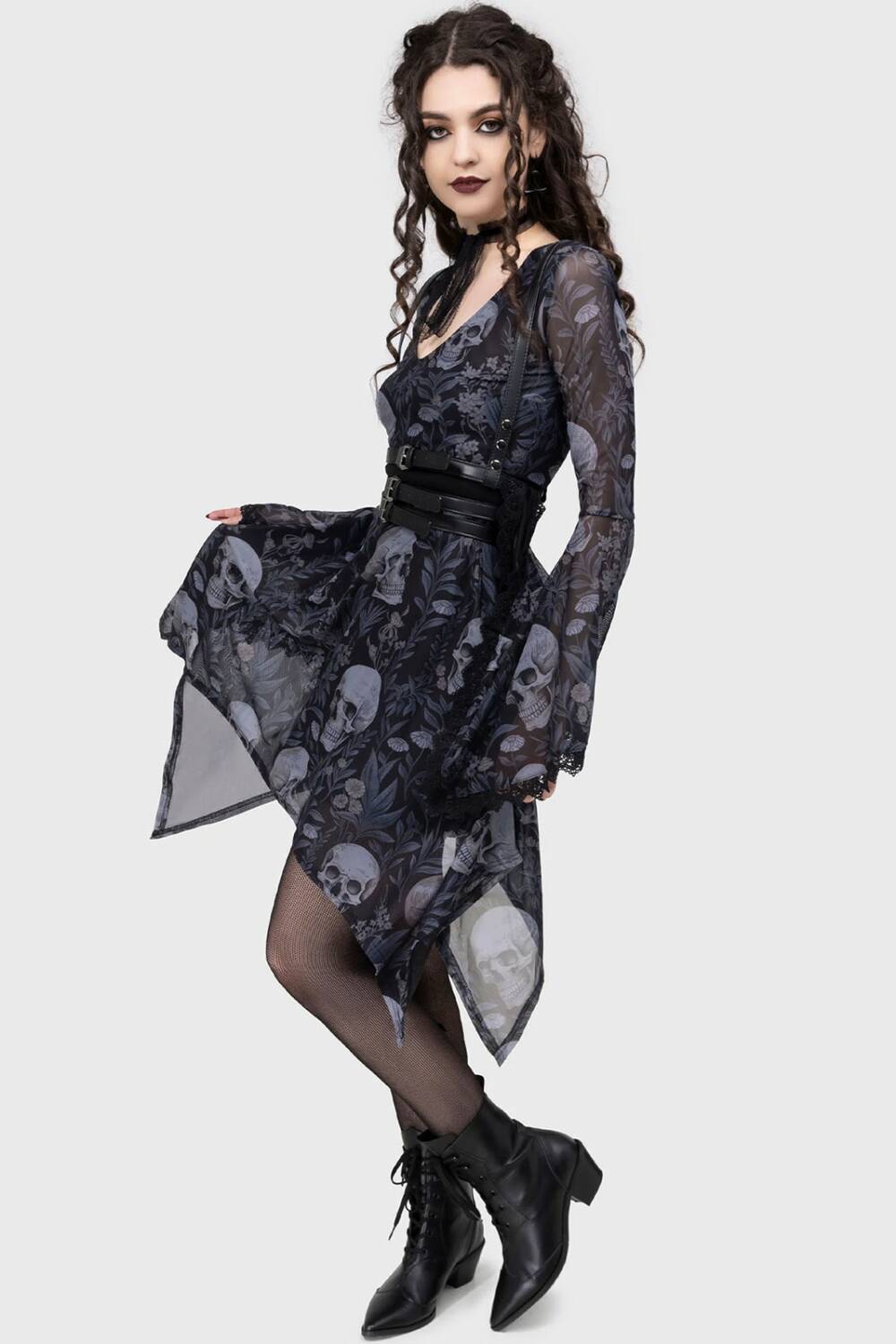Killstar dress Deaths Head Skater - Image 3