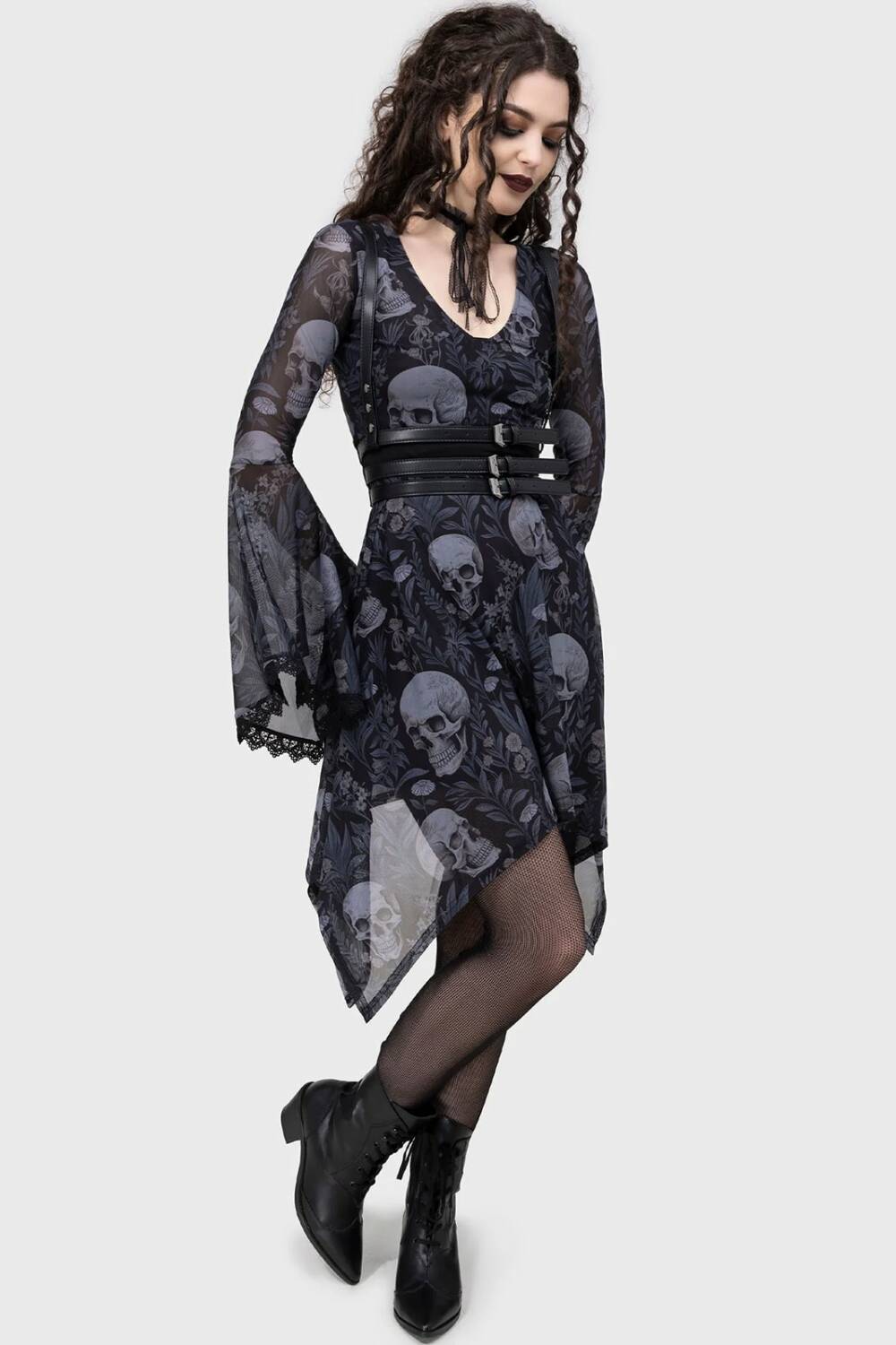 Killstar dress Deaths Head Skater - Image 4