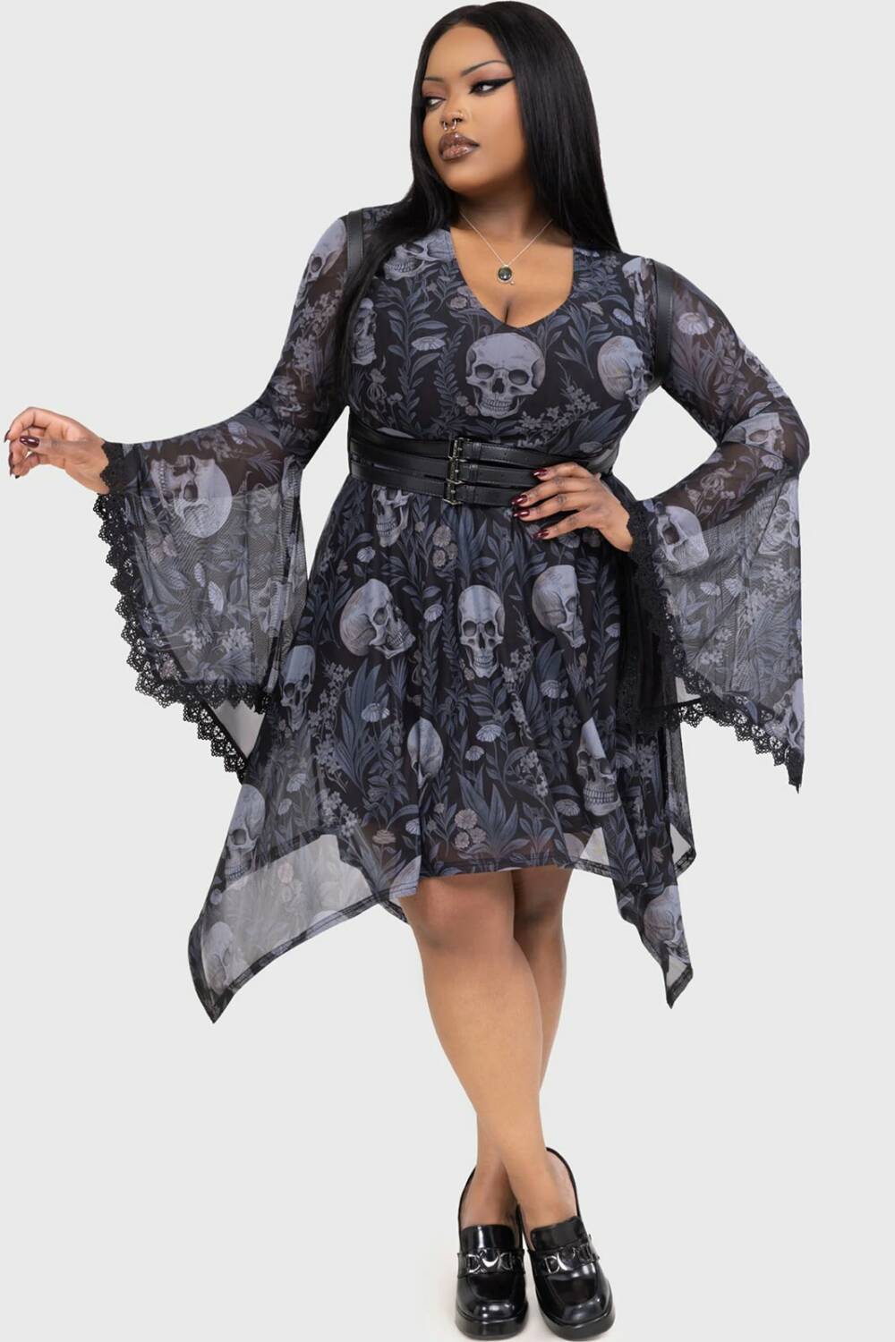 Killstar dress Deaths Head Skater - Image 5