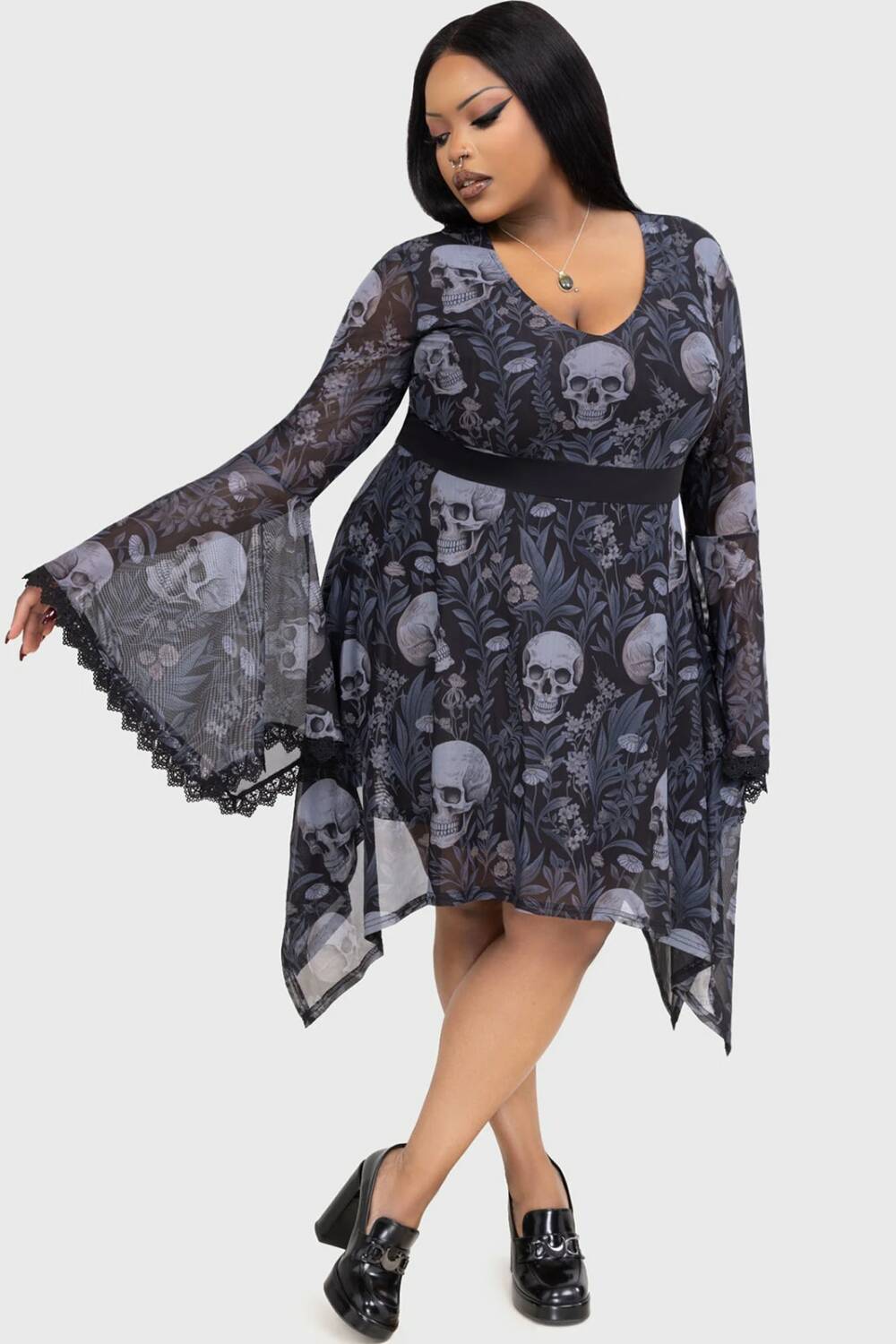 Killstar dress Deaths Head Skater - Image 6