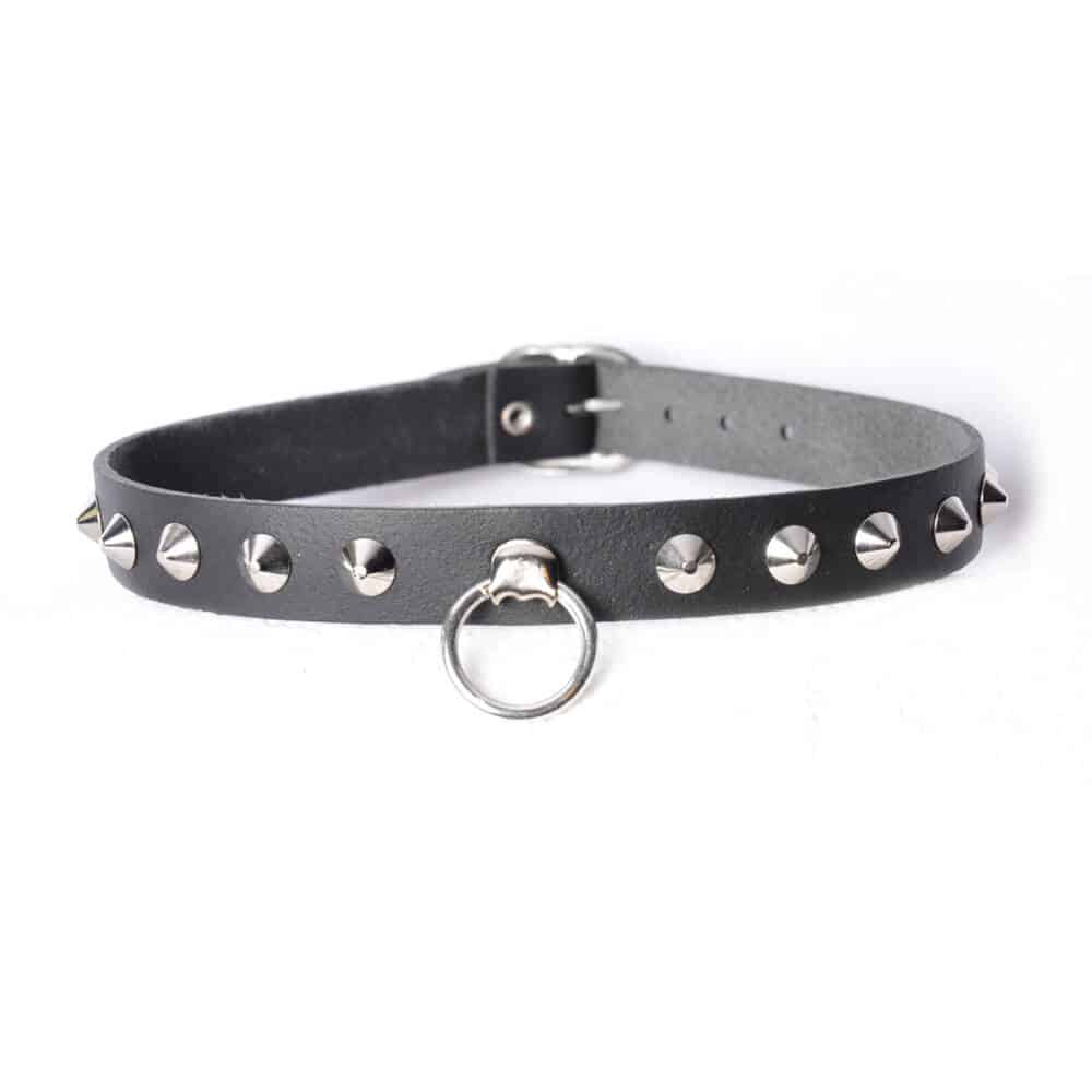 Mad Moonshine Leather Collar Rivets and Ring