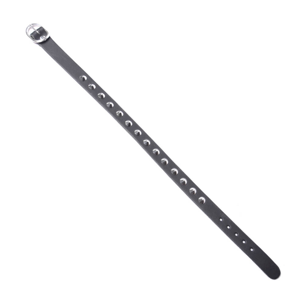 Mad Moonshine Leather Collar Single Spike Rivets - Image 2