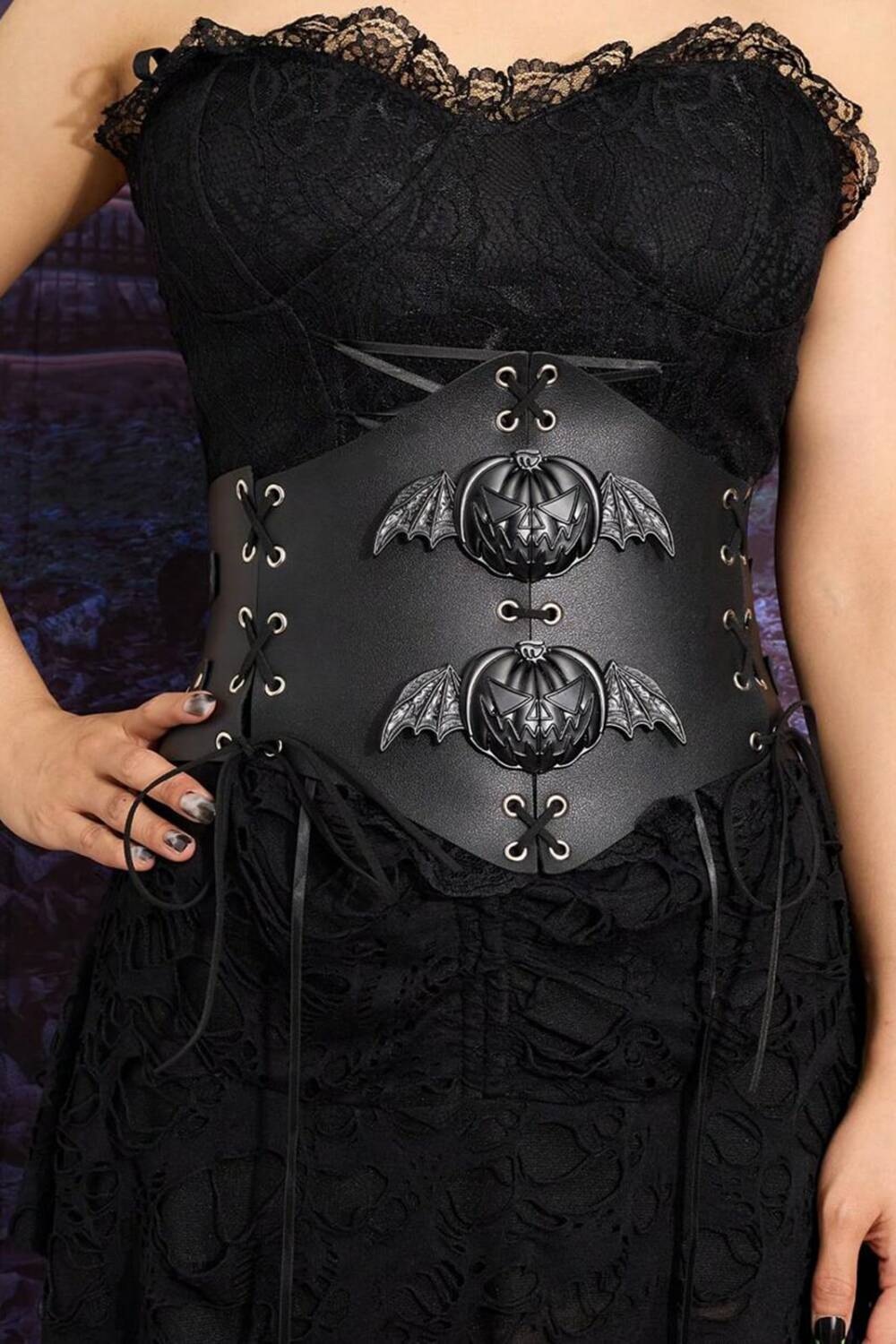 Mad Moonshine corset belt Creepy Pumpkin