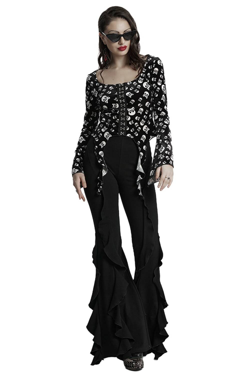 Punk Rave Flare Pants Black Peony