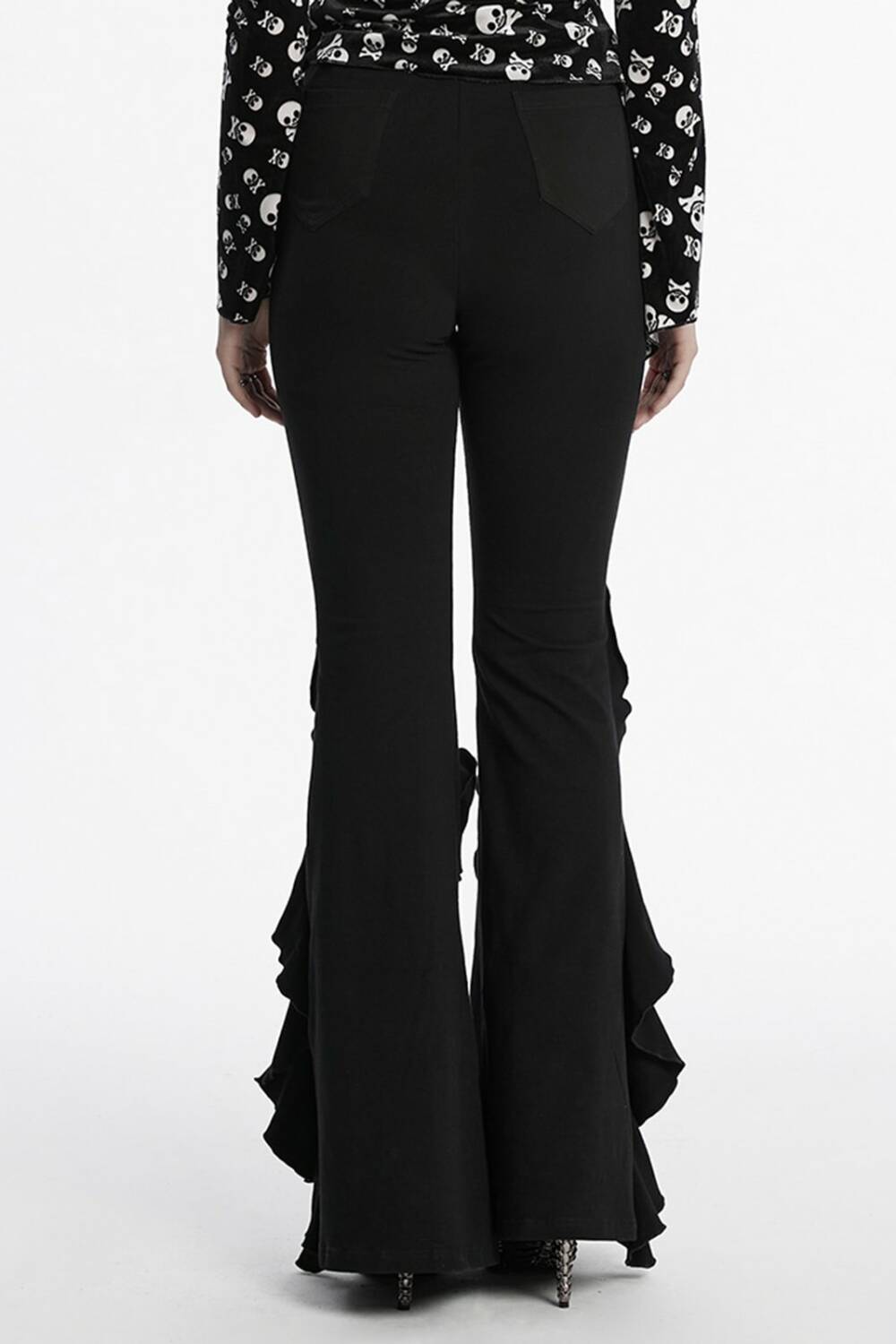 Punk Rave Flare Pants Black Peony - Image 4