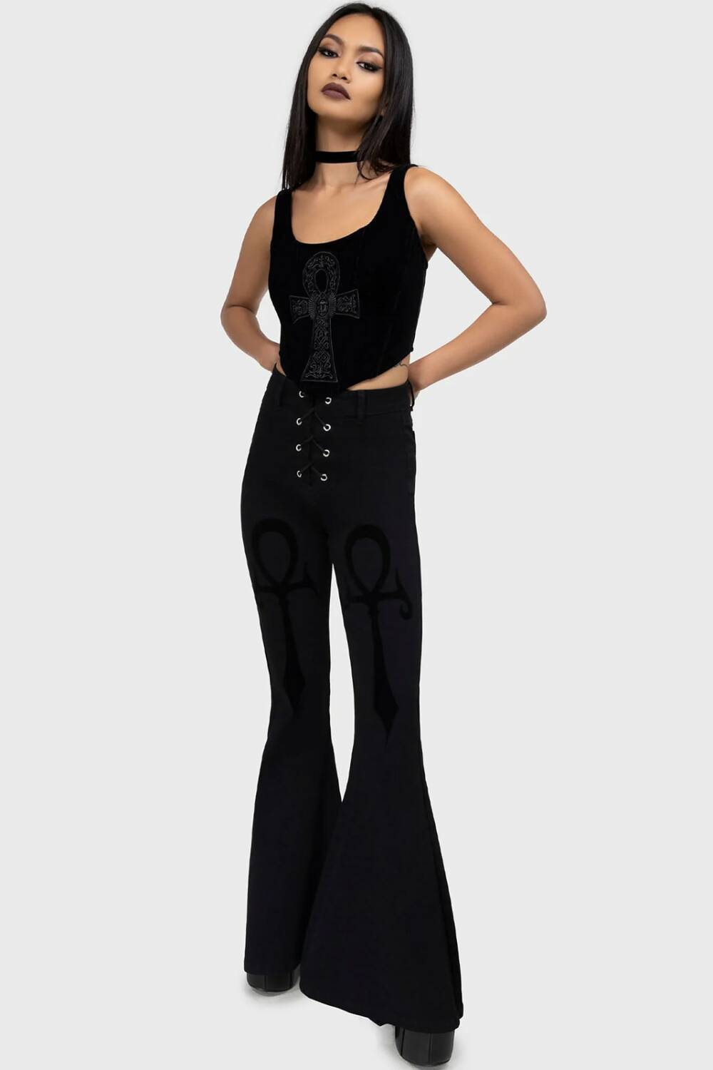Killstar flared trousers Umbral Lock - Image 3