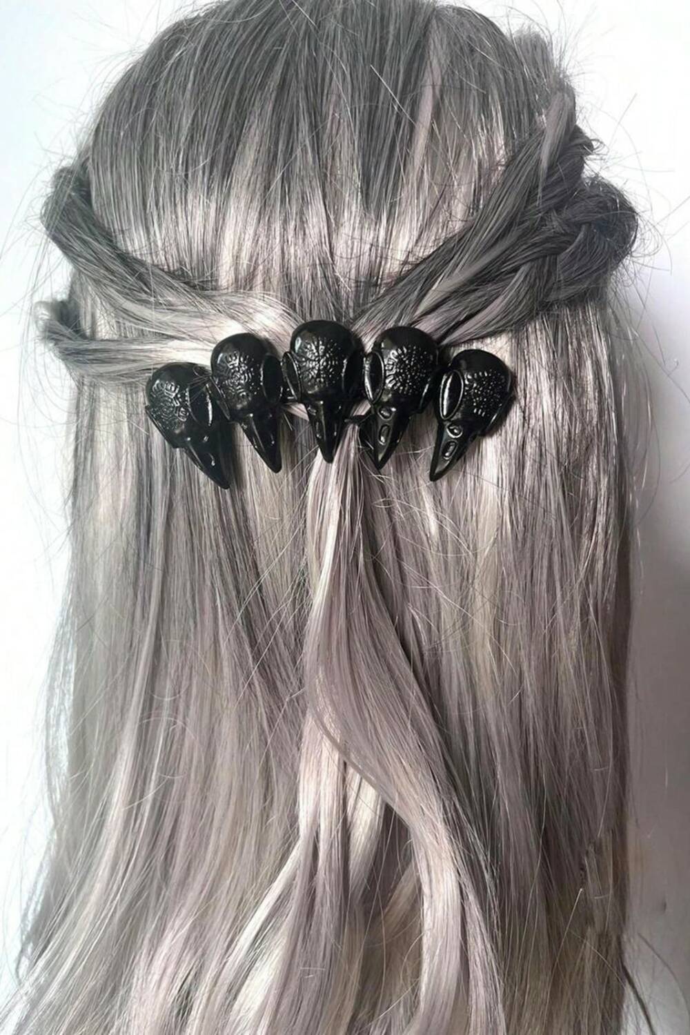 Mad Moonshine hair clip Raven Skulls