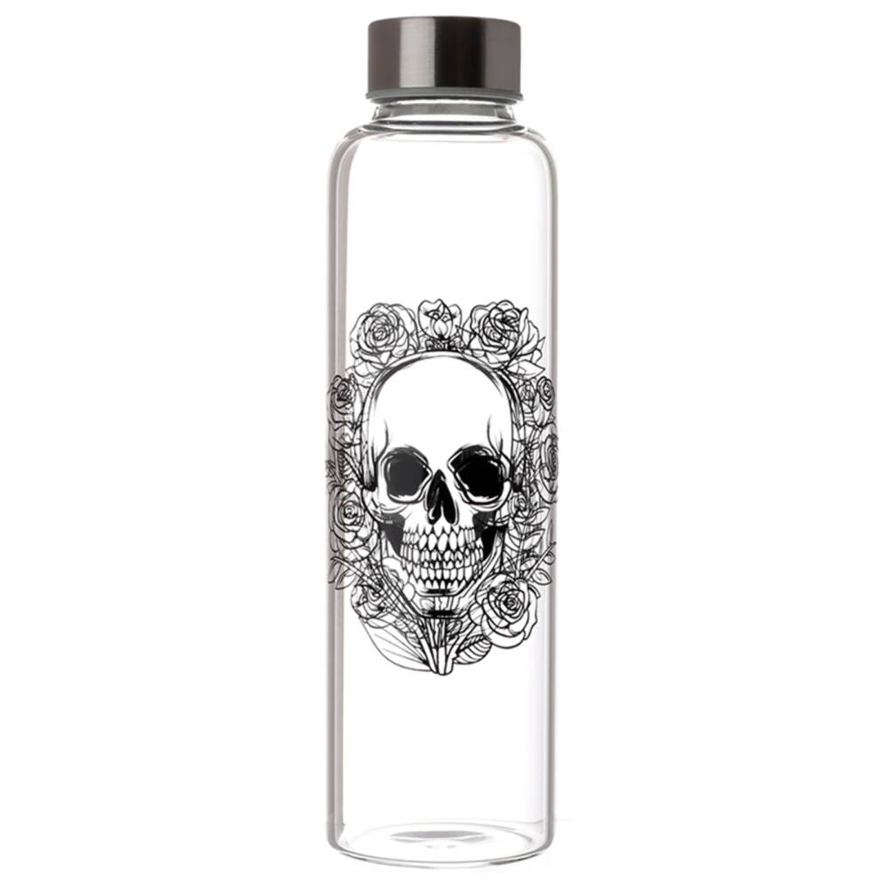 Puckator glass bottle with Skull and Roses sleeve - Image 3