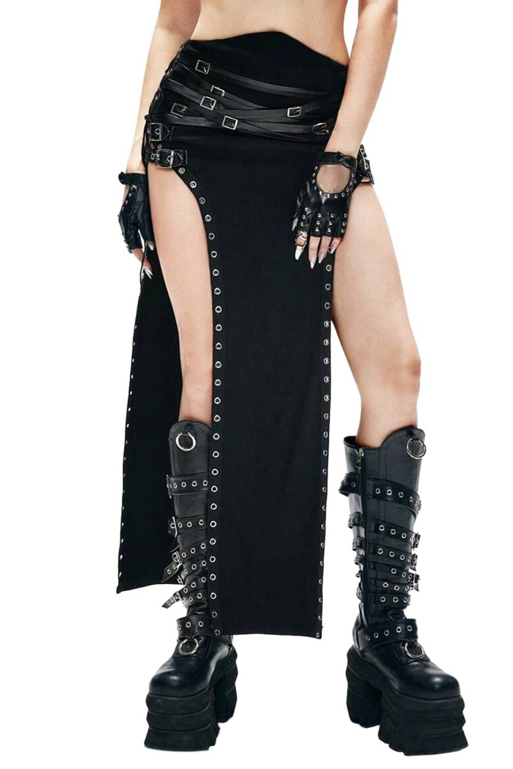 Romwe Rock Rebel Stitch Slit