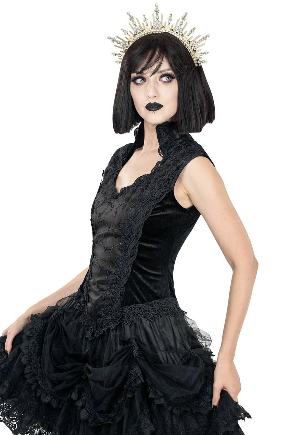 Sinister mini dress Nocturne de Lys - Image 4
