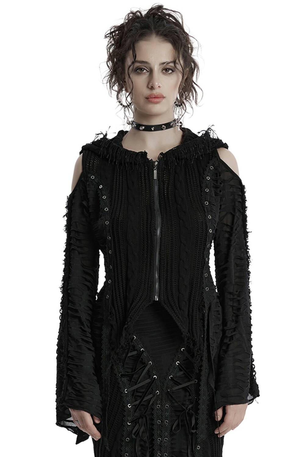 Punk Rave Hooded Jacket Misanthrope Distressed