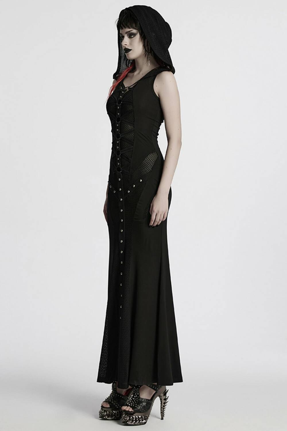 Punk rave dress Tenebra Hooded - Image 3