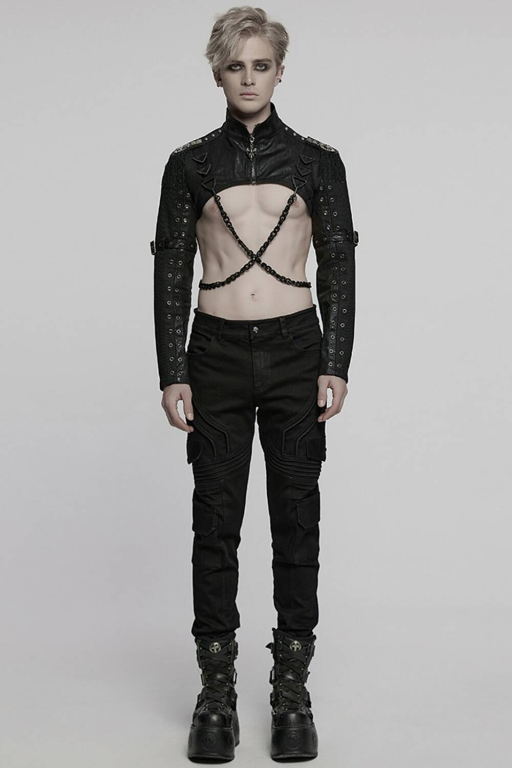 Punk Rave Shoulder Shirt Mesh Machine - Image 4