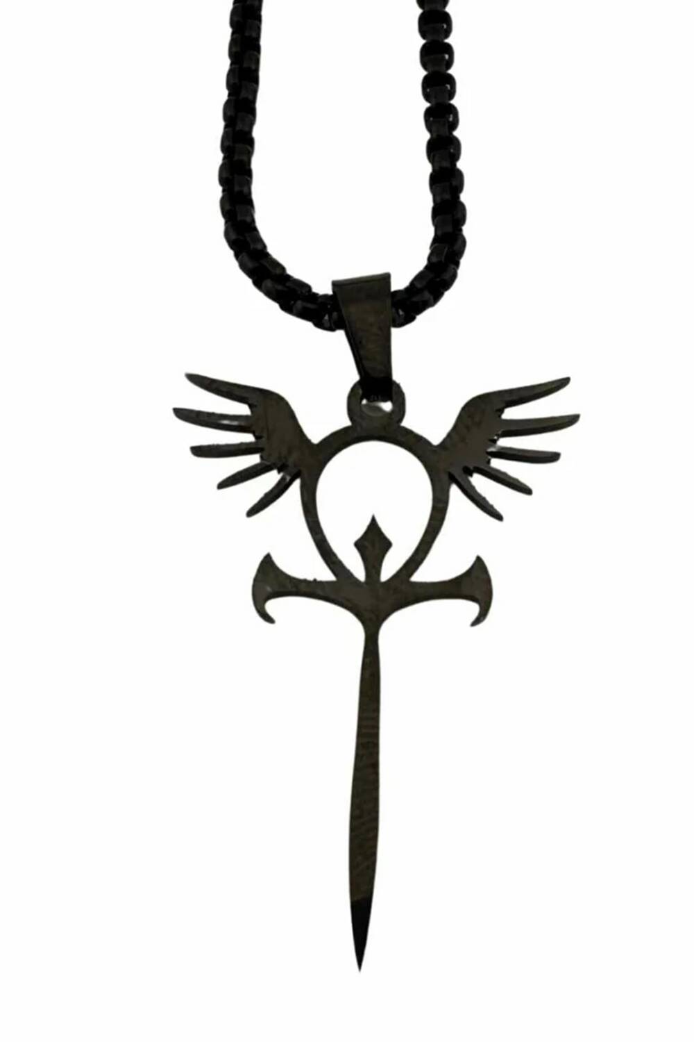 Easure necklace Ankh Angel black