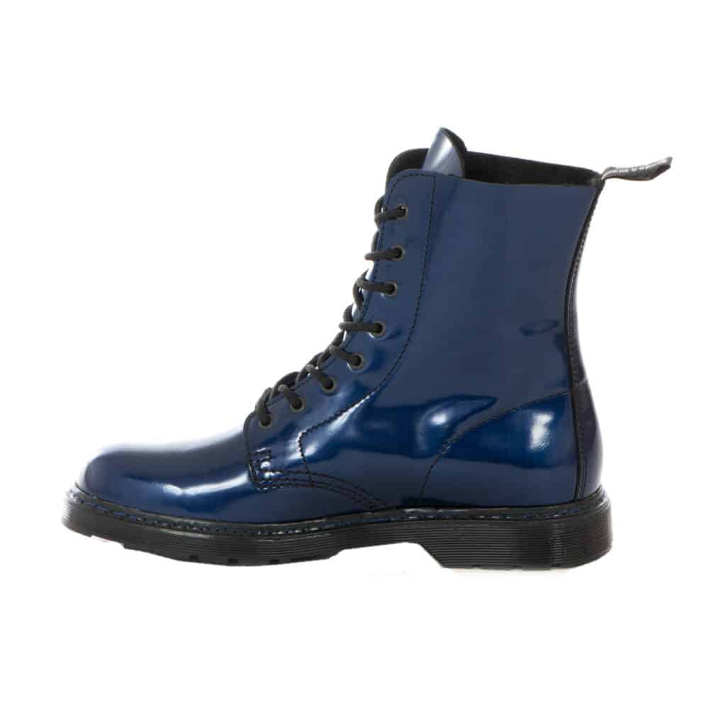 Boots & Braces Easy Way Metallic Blue 8-Eye Boots - Image 2