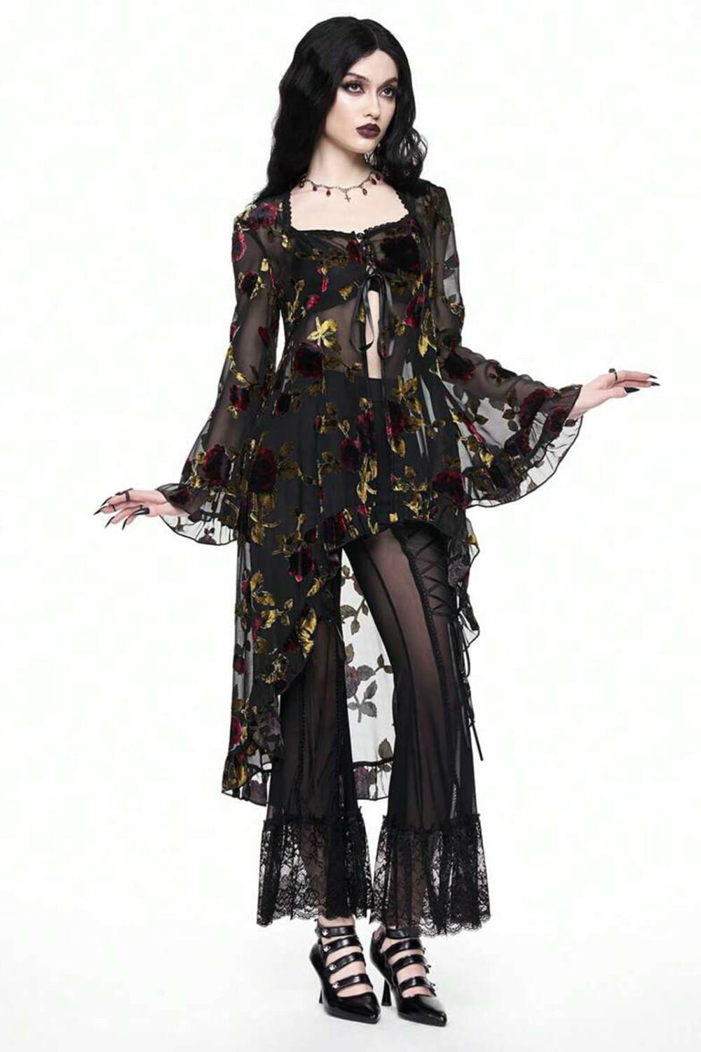 Romwe mesh jacket Red Roses - Image 4