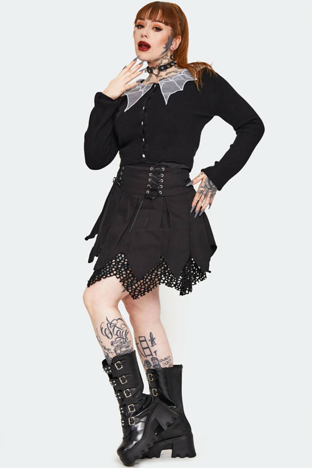 Jawbreaker cardigan Spider Web Collar - Image 3