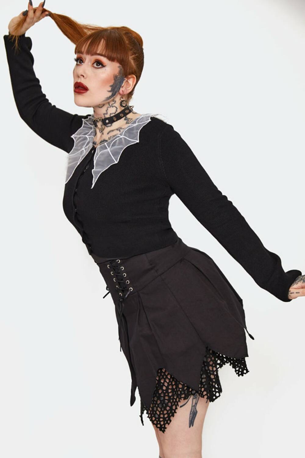 Jawbreaker cardigan Spider Web Collar - Image 4