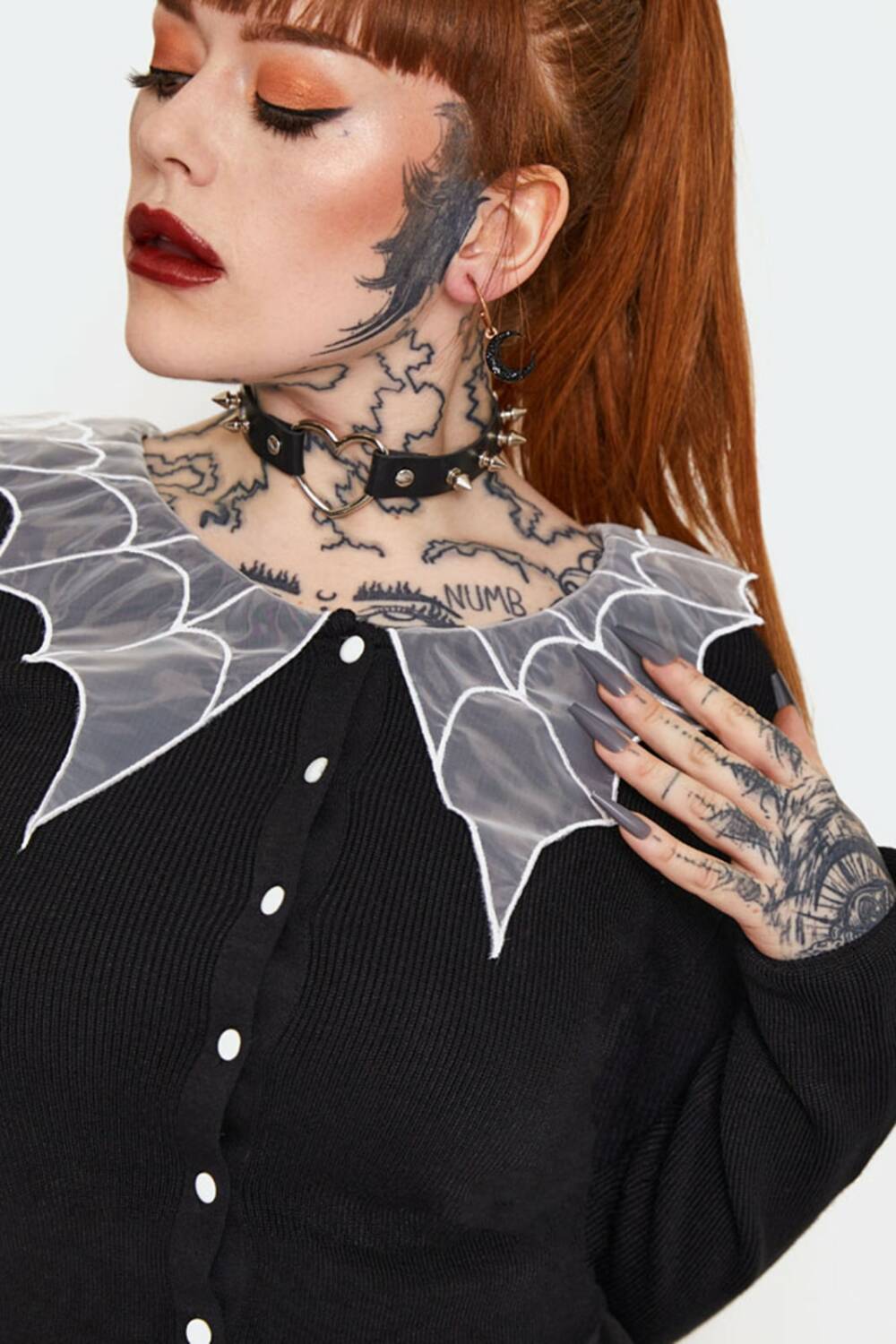 Jawbreaker cardigan Spider Web Collar - Image 5