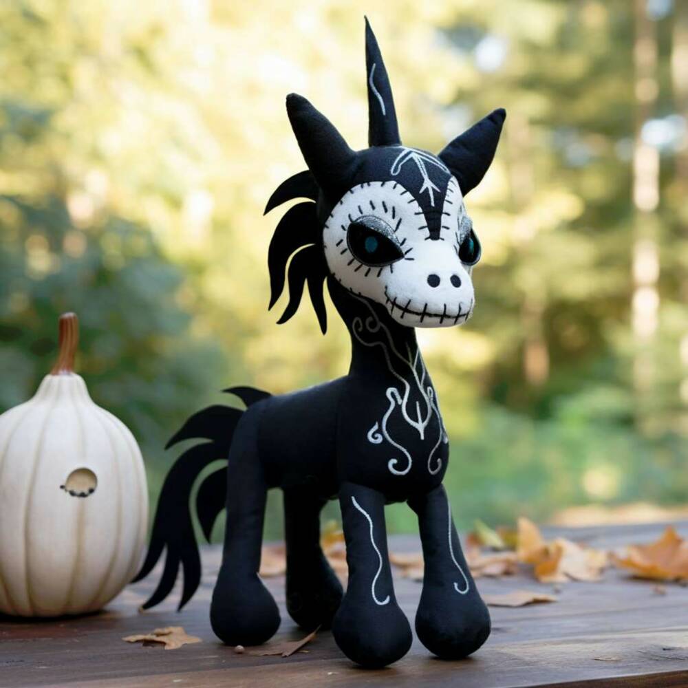 PlushThis plush toy Goth Skeleton Unicorn