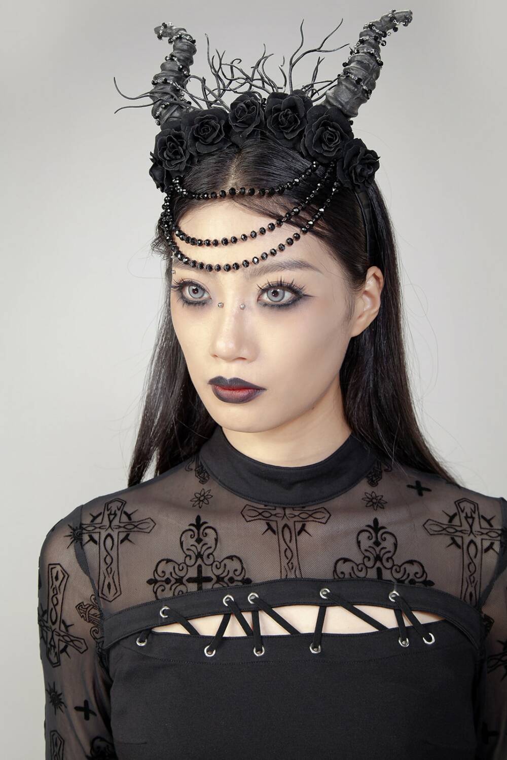 RNG Hairband Gothic Witch Horns - Image 3