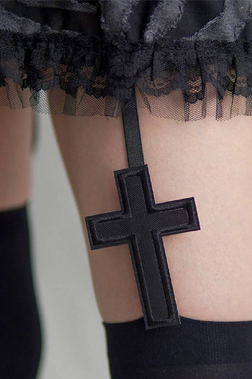 Mad Moonshine overknee socks Sanctum Cross - Image 2