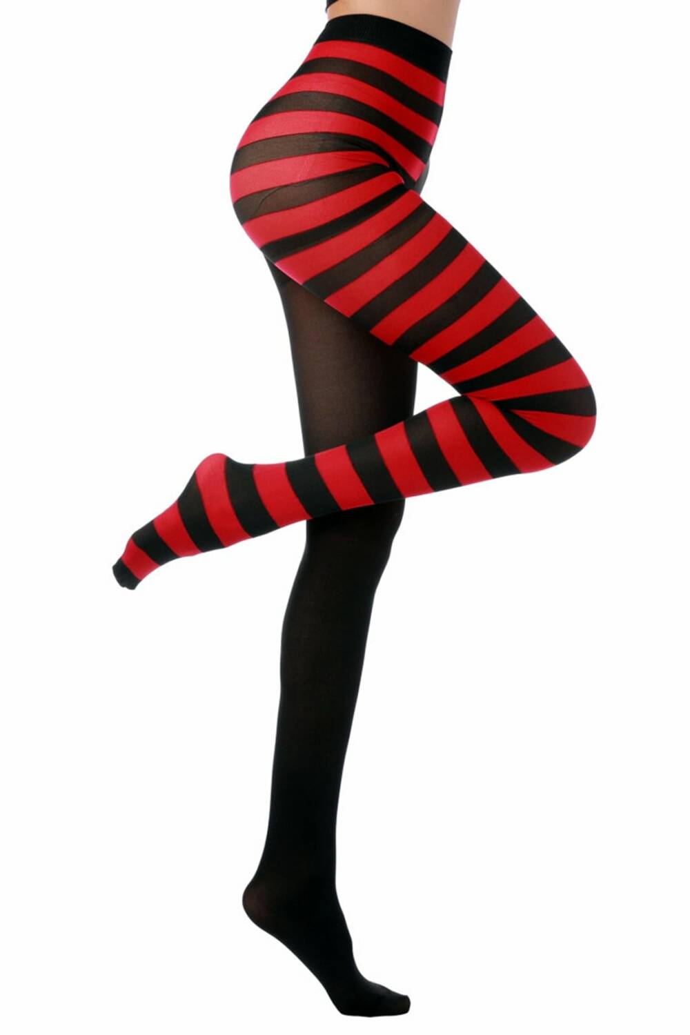 Erogance Tights Semi Stripes Red - Image 3